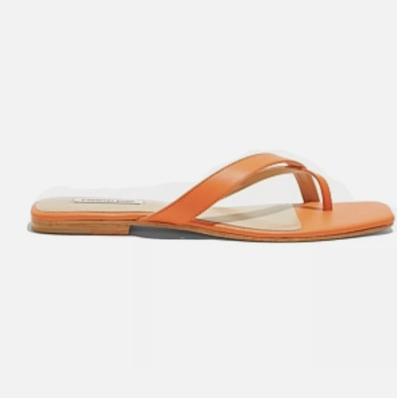 BNWT COUNTRY ROAD HERMES ORANGE LEATHER SANDALS - Picture 6 of 8
